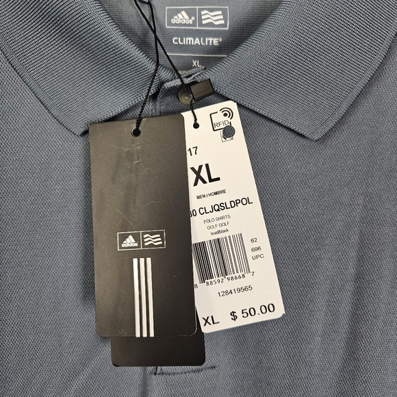 Men's NWT ADIDAS Climalite Gray Polo Golf Shirt Size XL - Picture 4 of 8